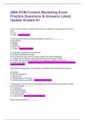 AMA PCM Content Marketing Exam Practice Questions & Answers Latest Update Graded A&plus; 