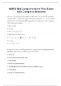 NURS 684 Comprehensive Final Exam  with Complete Solutions 