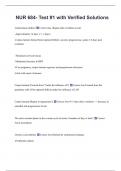 NUR 684- Test &num;1 with Verified Solutions