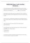 NURS 684 Exam 3 with Verified  Solutions 