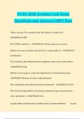 AVSC 4160 Aviation Law Exam Questions and Answers 100&percnt; Pass