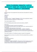 2024 FLORIDA HEALTH&comma; LIFE & ANNUITY END OF COURSE EXAM 4 WITH CORRECT ANSWERS