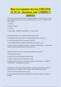 Rise Up Customer Service UPDATED  ACTUAL Questions And CORRECT  Answers