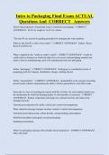 Packaging Bundled Exam Questions and CORRECT Answers
