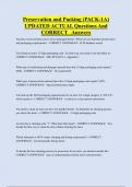 Preservation and Packing &lpar;PACK-1A&rpar; UPDATED ACTUAL Questions And  CORRECT Answers