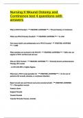 Nursing II Wound Ostomy and Continence test 4 questions with answers