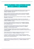 2024 FLORIDA 240 LICENSE EXAM WITH CORRECT ANSWERS