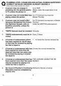 PLUMBING LEVEL 3 EXAM 2023-2024 ACTUAL EXAM 60 QUESTIONS AND  CORRECT DETAILED ANSWERS &vert;ALREADY GRADED A