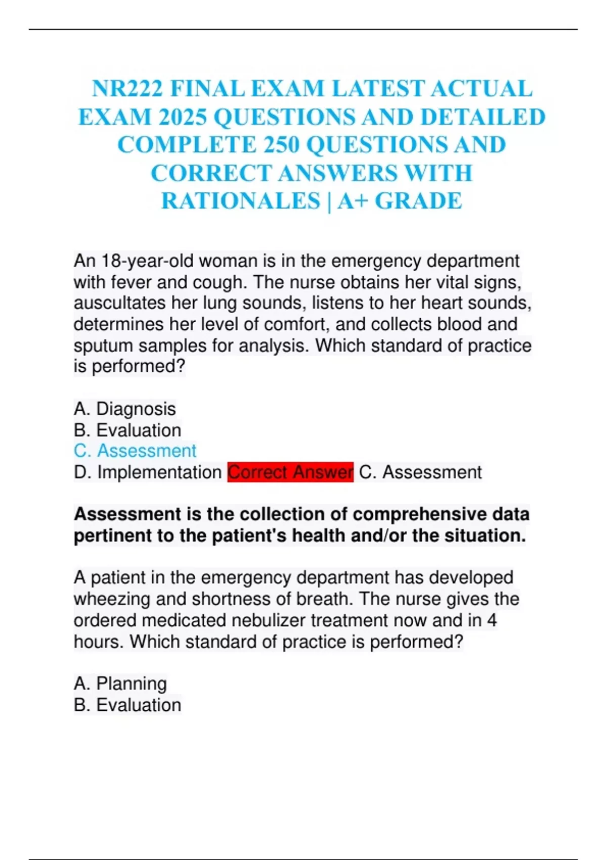 NR222 FINAL EXAM LATEST ACTUAL EXAM 2025 QUESTIONS AND DETAILED ...