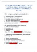 GENERAL PHARMACOLOGY LATEST ACTUAL EXAM QUESTIONS AND DETAILED CORRECT ANSWERS &vert; A&plus; GRADE