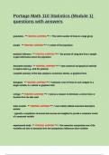 Portage Math 110 Statistics &lpar;Module 1&rpar; questions with answers