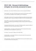 PSYC 200 - Research Methodology &lpar;Chapter 2&rpar; correctly answered to pass