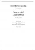Solutions Manual to accompany Managerial Accounting Twelfth Edition Ray H&period; Garrison