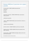 NURSING 480 EXAM 3 QUESTIONS WITH CORRECT ANSWERS 