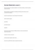 Dental Materials exam 1 questions and answers 