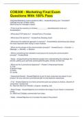 COB300 - Marketing Final Exam Questions With 100&percnt; Pass