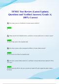 TFM11 Test Review &lpar;Latest 2024&sol; 2025 Update&rpar; Questions and Verified Answers&vert; Grade A&vert; 100&percnt; Correct