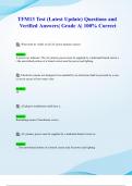 TFM13 Test &lpar;Latest 2024&sol; 2025 Update&rpar; Questions and Verified Answers&vert; Grade A&vert; 100&percnt; Correct