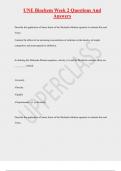 UNE Biochem Week 2 Questions And  Answers