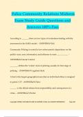 Police Community Relations Midterm Exam Study Guide Questions and Answers 100&percnt; Pass