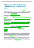 PCC 4 Exam 1&colon; Shock &lpar;General&rpar; &plus; Cardiogenic Shock &plus; Hemorrhagic Shock   Questions And Answers Already Graded A&plus;