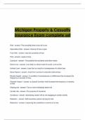 Michigan Property & Casualty Insurance Exam complete set