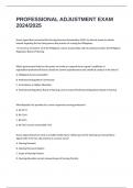 PROFESSIONAL ADJUSTMENT EXAM 2024&sol;2025 WITH 100&percnt; CORRECT ANSWERS