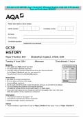 2024 AQA GCSE HISTORY Paper 2 Section B&sol;C&colon; Elizabethan England&comma; c1568&ndash;1603 JUNE Question Paper and Mark Scheme MERGED