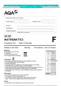 2024 AQA GCSE MATHEMATICS Foundation Tier Paper 2 Calculator JUNE Question Paper and Mark Scheme MERGED