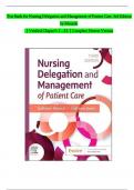 TEST BANK For Nursing Delegation and Management of Patient Care&comma; 3rd Edition by Motacki &vert; Verified Chapters 1 - 21  &vert; Passing Score Guaranteed 100&percnt;