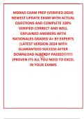 MDRAO EXAM PREP &lpar;VERIFIED 2024&rpar; NEWEST UPDATE EXAM WITH ACTUAL QUESTIONS AND COMPLETE 100&percnt; VERIFIED CORRECT AND WELL EXPLAINED ANSWERS WITH RATIONALES GRADED A&plus; BY EXPERTS &vert;LATEST VERSION 2024 WITH GUARANTEED SUCCESS AFTER DOWNLOAD ALREADY PASSED&excl;&excl;&excl;&excl;&excl;&excl;&excl; &lpar;