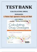 Test Bank for Calculating Drug Dosages&colon; A Patient-Safe Approach To Nursing And Math 2nd Edition By Sandra Luz Martinez De Castillo And Maryanne Werner-Mccullough ISBN 9780803624962 Chapter 1-22 &vert; Complete Guide A&plus;
