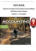 Test Bank for Financial Accounting Tools For Business Decision Making 10th Edition by Paul D&period; Kimmel&comma; All Chapters 1 -13&vert;Passing Score Guaranteed 100&percnt;