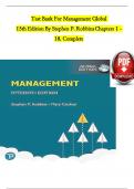 TEST BANK For Management Global&comma; 15th Edition By Stephen P&period; Robbins&comma; Verified Chapters 1 - 18&comma;  Passing Score Guaranteed 100&percnt;