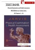 Test Bank for Physical Examination and Health Assessment 8th Edition by Carolyn Jarvis All chapters&lpar;1-32&rpar; Newest version 