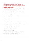 PN Fundamentals Online Practice B questions with complete answers latest update 2024 - 2025