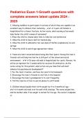 Pediatrics Exam 1-Growth questions with complete answers latest update 2024 - 2025