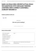 SAEM M4 EXAM 2024 NEWEST ACTUAL EXAM 150 QUESTIONS WITH DETAILED VERIFIED ANSWERS &lpar;100&percnt; CORRECT ANSWERS&rpar; &sol; ALREADY GRADED A&plus;
