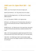 SSGI Lean Six Sigma Black Belt - Set One  - Study guides&comma; Class notes & Summaries