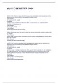 GLUCOSE METER 2024 QUESTIONS AND ANSWERS FULLY SOLVED
