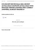 NYS ESCORT DRIVER EXAM 2024 NEWEST ACTUAL EXAM COMPLETE ACTUAL EXAM WITH DETAILED VERIFIED ANSWERS &lpar;100&percnt; CORRECT ANSWERS&rpar; &sol;ALREADY GRADED A&plus;