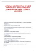 NATIONAL BOARD DENTAL HYGIENE EXAMINATION - MOSBY-S REVIEW QUESTIONS