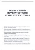 MOSBY-S NDHBE REVIEW TEST WITH COMPLETE SOLUTIONS&period;