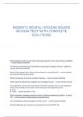 MOSBY-S DENTAL HYGIENE BOARD REVIEW TEST WITH COMPLETE SOLUTIONS&period;