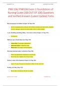 PNR 106&sol; PNR106 Exam1FoundationsofNursingGuide &lpar;100OUT OF100&rpar;Questionsand Verified Answers&lpar;LatestUpdate&rpar;Fortis