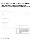 NIC ESTHETICS ACTUAL EXAM 2 LATEST EXAMS TEST BANK 2024-2025 ACTUAL EXAM 200 QUESTIONS AND CORRECT DETAILED ANSWERS