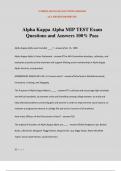Alpha Kappa Alpha MIP TEST Exam Questions and Answers 100&percnt; Pass