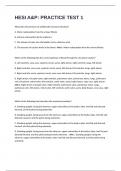 HESI A&P&colon; PRACTICE TEST 1 2024&sol;2025