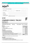 2024 AQA GCSE COMBINED SCIENCE&colon; TRILOGY Foundation Tier Physics Paper 1F MAY Question Paper and Mark Scheme MERGED