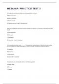 HESI A&P&colon; PRACTICE TEST 3